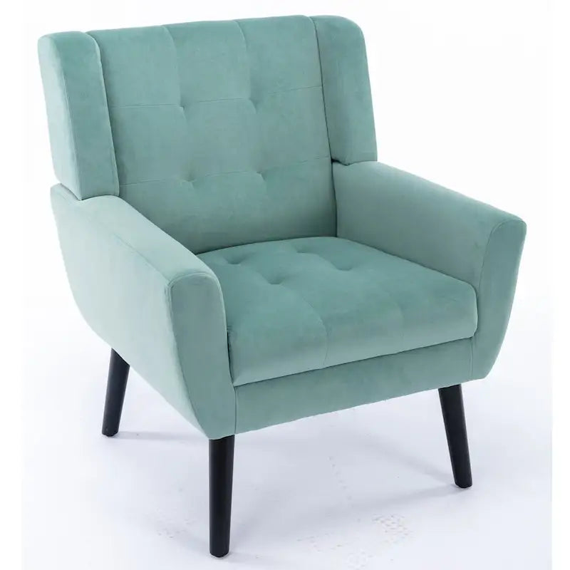 Fauteuil d'appoint ergonomique en velours doux moderne pour salon, chambre à coucher, maison, avec pieds noirs