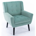 Fauteuil d'appoint ergonomique en velours doux moderne pour salon, chambre à coucher, maison, avec pieds noirs