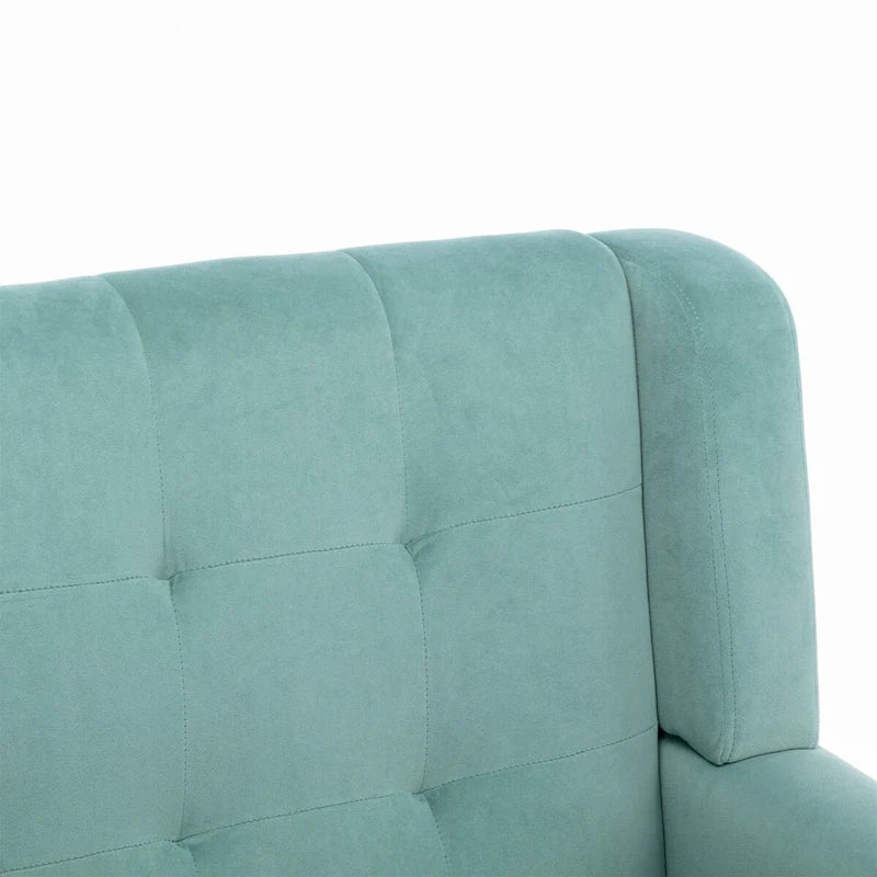 Fauteuil d'appoint ergonomique en velours doux moderne pour salon, chambre à coucher, maison, avec pieds noirs
