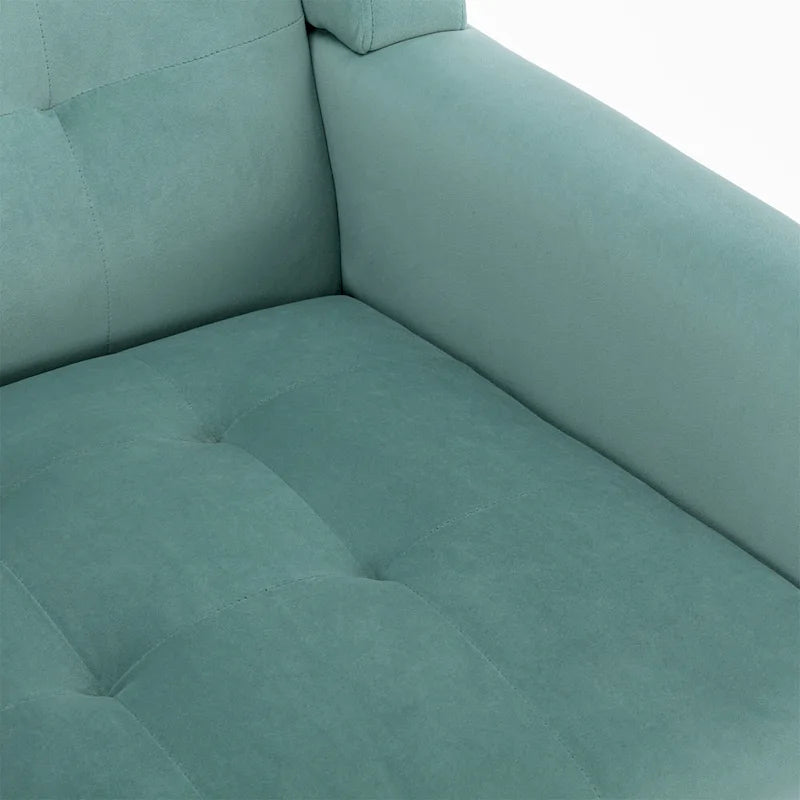 Fauteuil d'appoint ergonomique en velours doux moderne pour salon, chambre à coucher, maison, avec pieds noirs