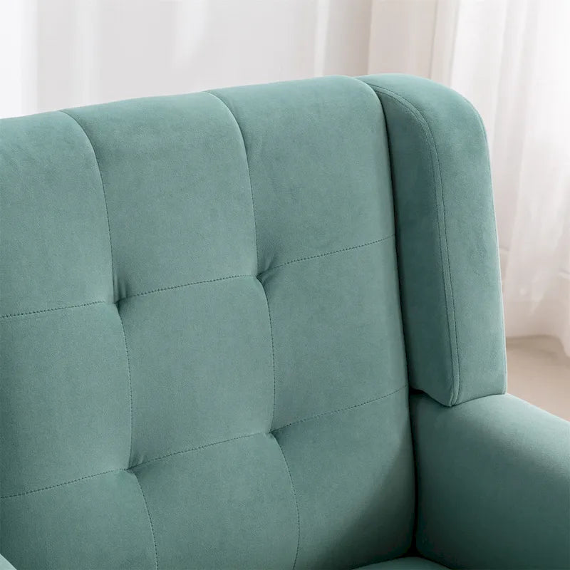 Fauteuil d'appoint ergonomique en velours doux moderne pour salon, chambre à coucher, maison, avec pieds noirs