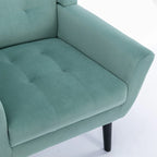 Fauteuil d'appoint ergonomique en velours doux moderne pour salon, chambre à coucher, maison, avec pieds noirs