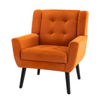 Fauteuil d'appoint ergonomique en velours doux moderne pour salon, chambre à coucher, maison, avec pieds noirs