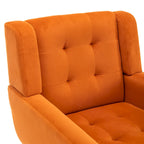 Fauteuil d'appoint ergonomique en velours doux moderne pour salon, chambre à coucher, maison, avec pieds noirs