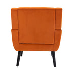 Fauteuil d'appoint ergonomique en velours doux moderne pour salon, chambre à coucher, maison, avec pieds noirs