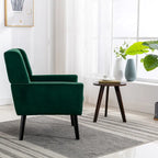 Fauteuil d'appoint ergonomique en velours doux moderne pour salon, chambre à coucher, maison, avec pieds noirs