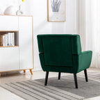 Fauteuil d'appoint ergonomique en velours doux moderne pour salon, chambre à coucher, maison, avec pieds noirs