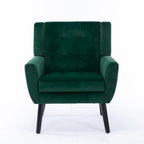 Fauteuil d'appoint ergonomique en velours doux moderne pour salon, chambre à coucher, maison, avec pieds noirs