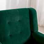 Fauteuil d'appoint ergonomique en velours doux moderne pour salon, chambre à coucher, maison, avec pieds noirs