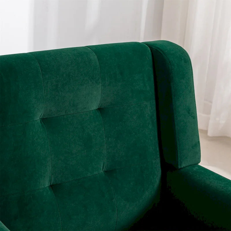 Fauteuil d'appoint ergonomique en velours doux moderne pour salon, chambre à coucher, maison, avec pieds noirs