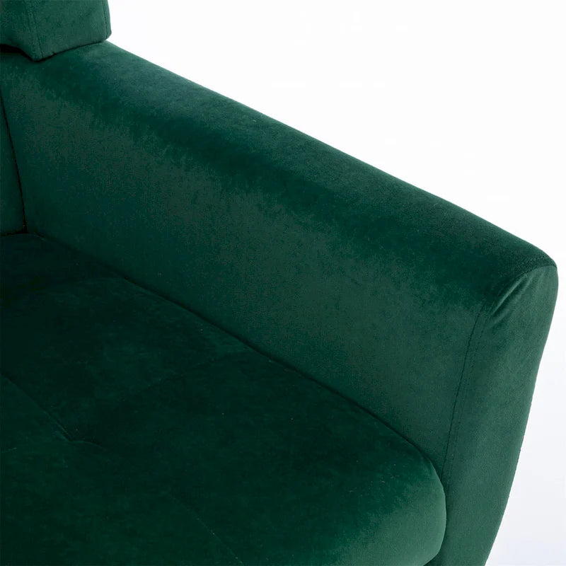 Fauteuil d'appoint ergonomique en velours doux moderne pour salon, chambre à coucher, maison, avec pieds noirs