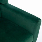 Fauteuil d'appoint ergonomique en velours doux moderne pour salon, chambre à coucher, maison, avec pieds noirs