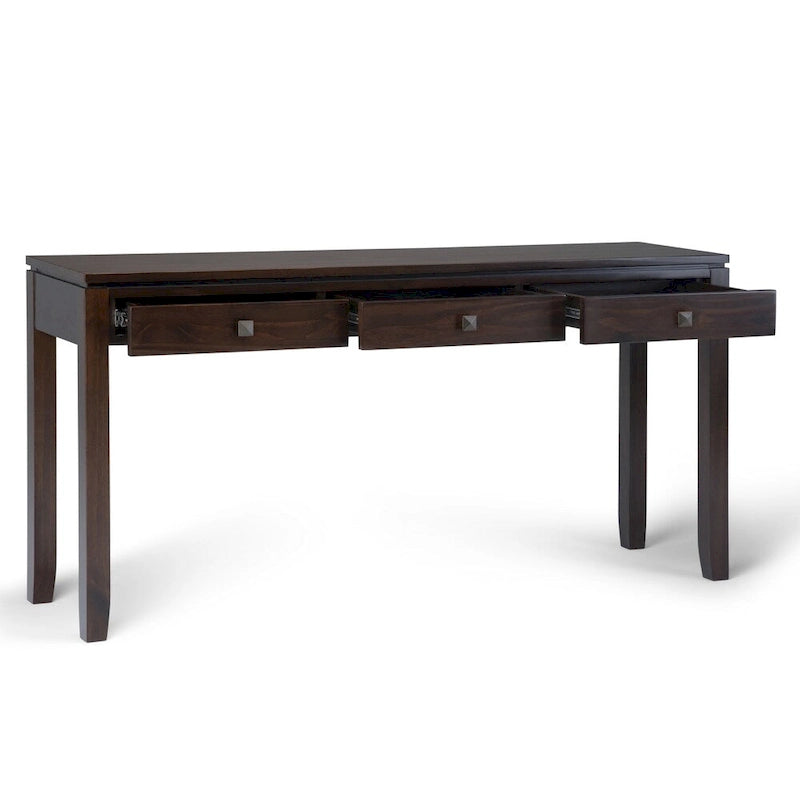 WYNDENHALL Essex Console de canapé contemporaine large en bois massif de 60 pouces de large - 60 x 15 x 29,5