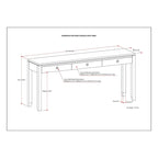 WYNDENHALL Essex Console de canapé contemporaine large en bois massif de 60 pouces de large - 60 x 15 x 29,5