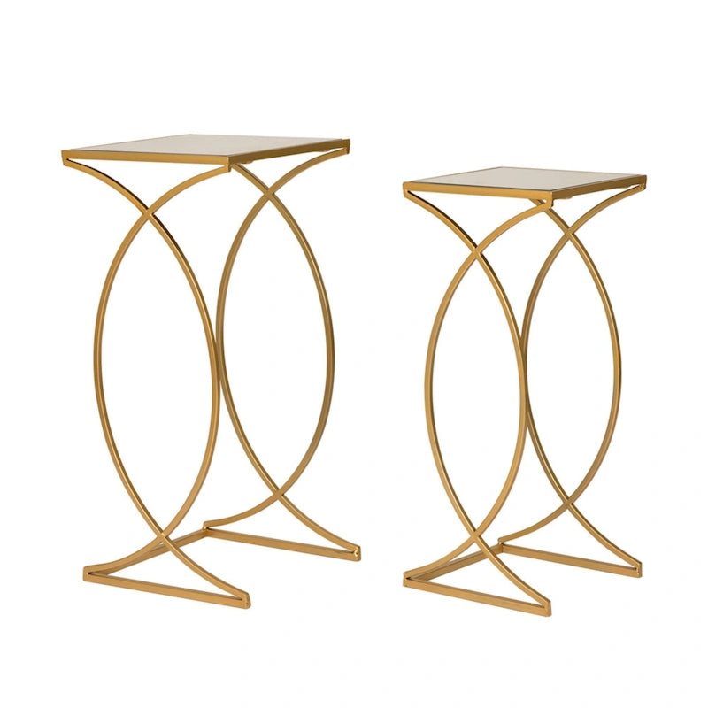 Glitzhome Lot de 2 tables d'appoint/tables basses modernes en verre au design épuré