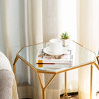 Glitzhome Lot de 2 tables d'appoint/tables basses modernes en verre au design épuré