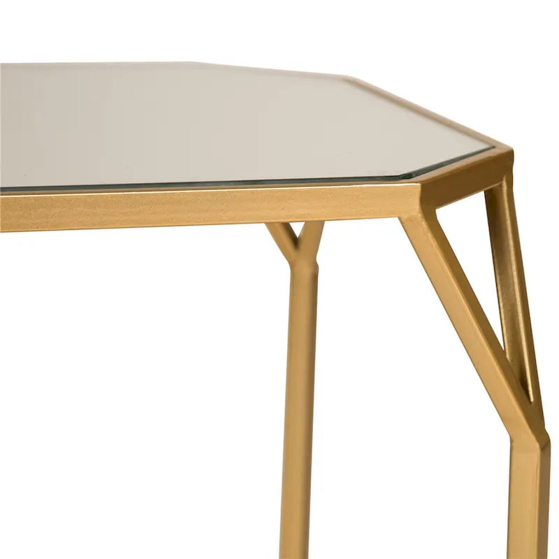 Glitzhome Lot de 2 tables d'appoint/tables basses modernes en verre au design épuré