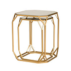 Glitzhome Lot de 2 tables d'appoint/tables basses modernes en verre au design épuré