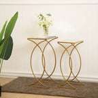 Glitzhome Lot de 2 tables d'appoint/tables basses modernes en verre au design épuré