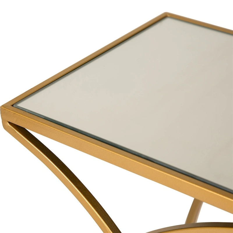 Glitzhome Lot de 2 tables d'appoint/tables basses modernes en verre au design épuré