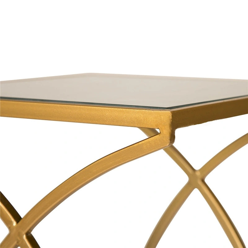 Glitzhome Lot de 2 tables d'appoint/tables basses modernes en verre au design épuré