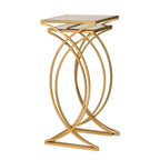Glitzhome Lot de 2 tables d'appoint/tables basses modernes en verre au design épuré
