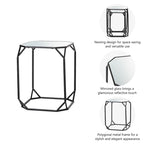 Glitzhome Lot de 2 tables d'appoint/tables basses modernes en verre au design épuré