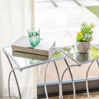 Glitzhome Lot de 2 tables d'appoint/tables basses modernes en verre au design épuré