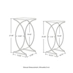 Glitzhome Lot de 2 tables d'appoint/tables basses modernes en verre au design épuré