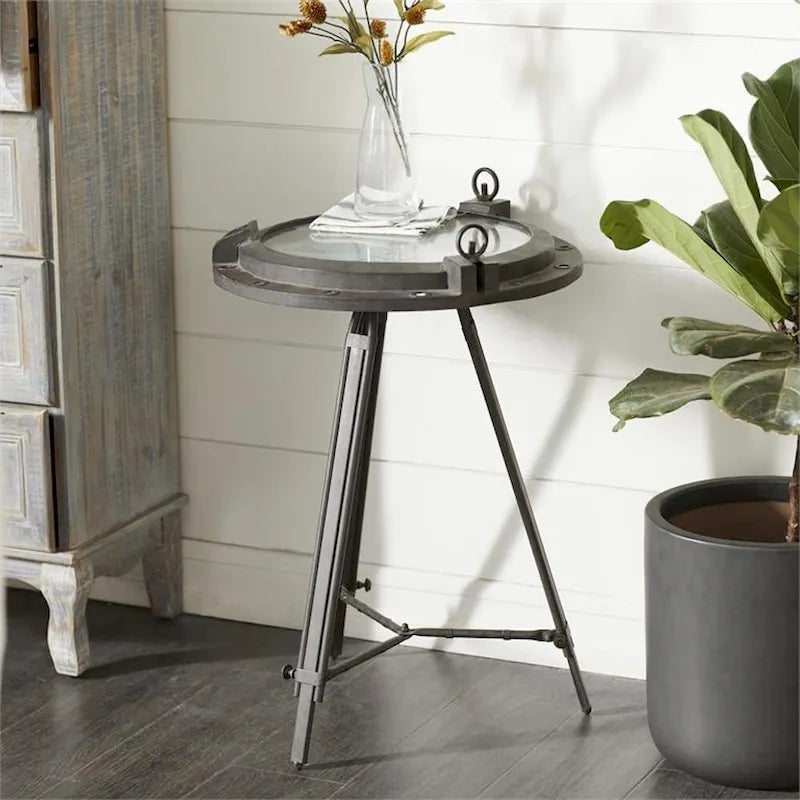 Table Basse Ronde Industrielle en Métal Casa Cortes