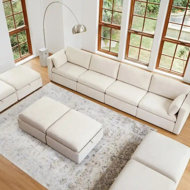 Ensemble de canapé modulable surdimensionné en tissu Celia