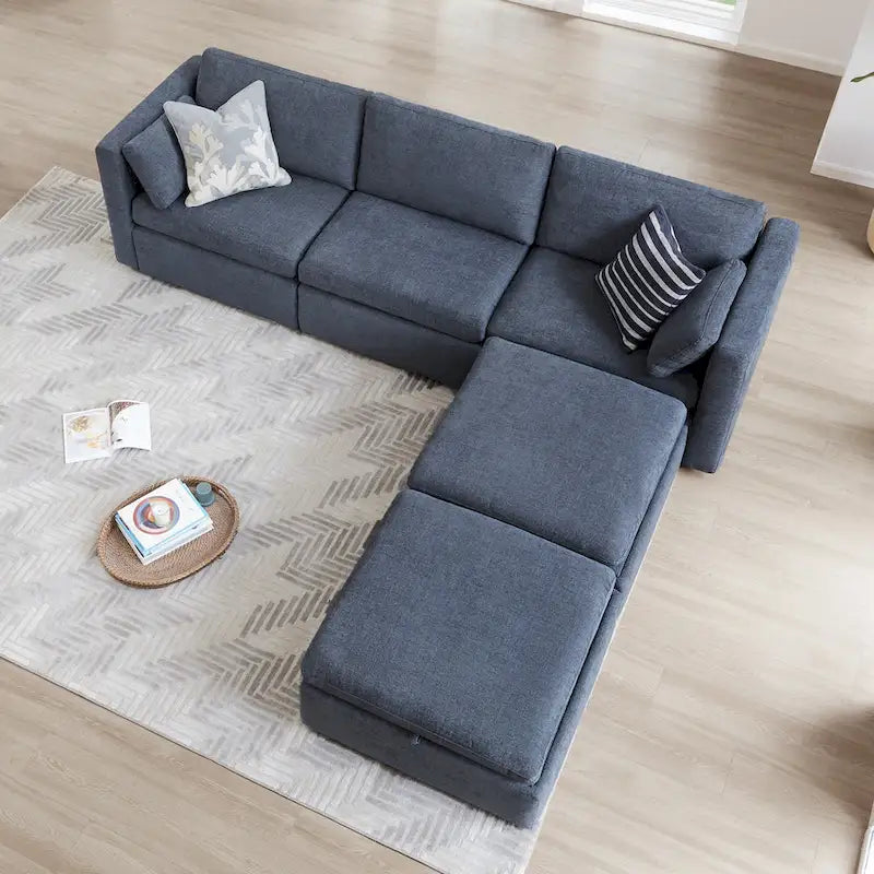 Ensemble de canapé modulable surdimensionné en tissu Celia