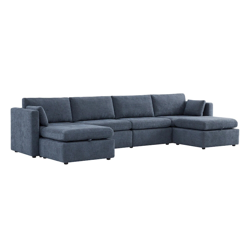 Ensemble de canapé modulable surdimensionné en tissu Celia