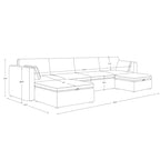 Ensemble de canapé modulable surdimensionné en tissu Celia