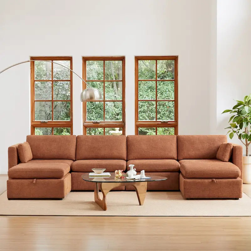 Ensemble de canapé modulable surdimensionné en tissu Celia