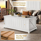 Table basse relevable 48 po Rangement et design de ferme avec clôture