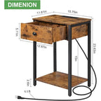 Lot de 2 tables de chevet avec station de charge