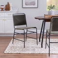 Chaise de salle à manger industrielle Leffler en acier poncé et tissu