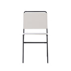 Chaise de salle à manger industrielle Leffler en acier poncé et tissu
