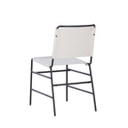 Chaise de salle à manger industrielle Leffler en acier poncé et tissu