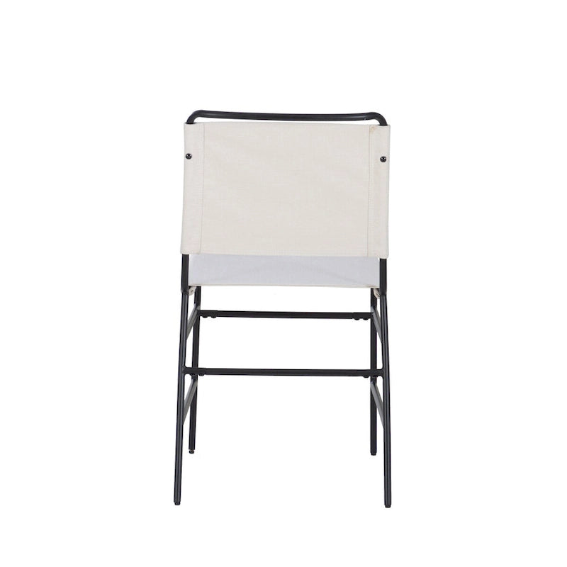 Chaise de salle à manger industrielle Leffler en acier poncé et tissu