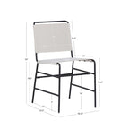 Chaise de salle à manger industrielle Leffler en acier poncé et tissu