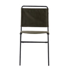 Chaise de salle à manger industrielle Leffler en acier poncé et tissu