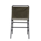 Chaise de salle à manger industrielle Leffler en acier poncé et tissu