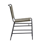 Chaise de salle à manger industrielle Leffler en acier poncé et tissu