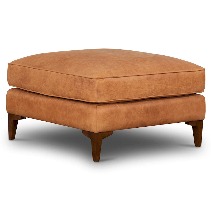 Ottoman Poly & Bark Essex - Cuir italien véritable pleine fleur