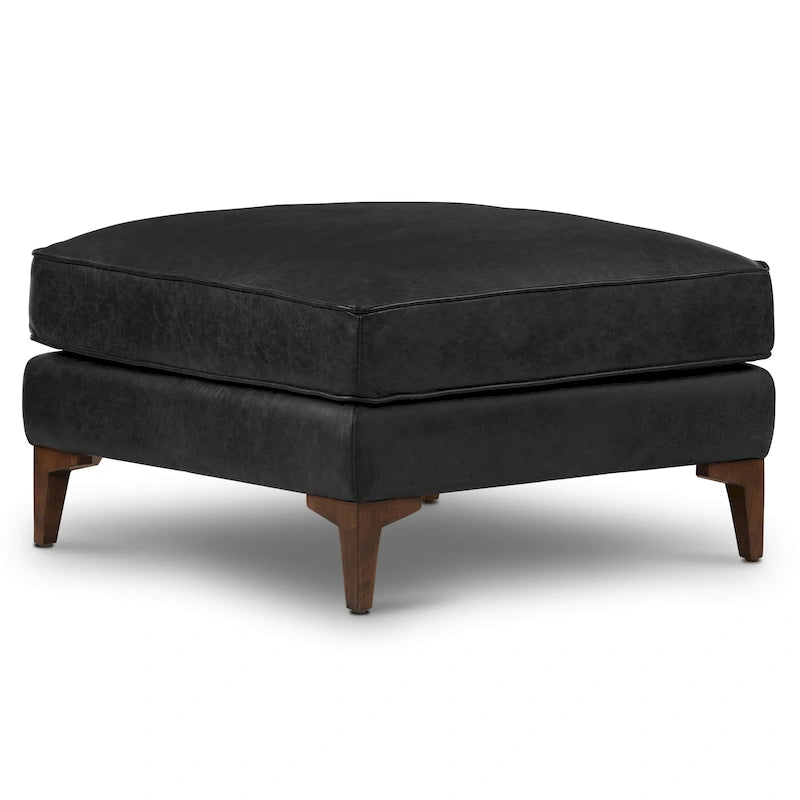 Ottoman Poly & Bark Essex - Cuir italien véritable pleine fleur