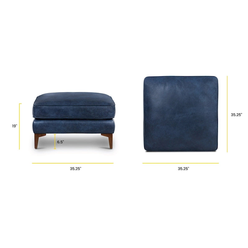 Ottoman Poly & Bark Essex - Cuir italien véritable pleine fleur