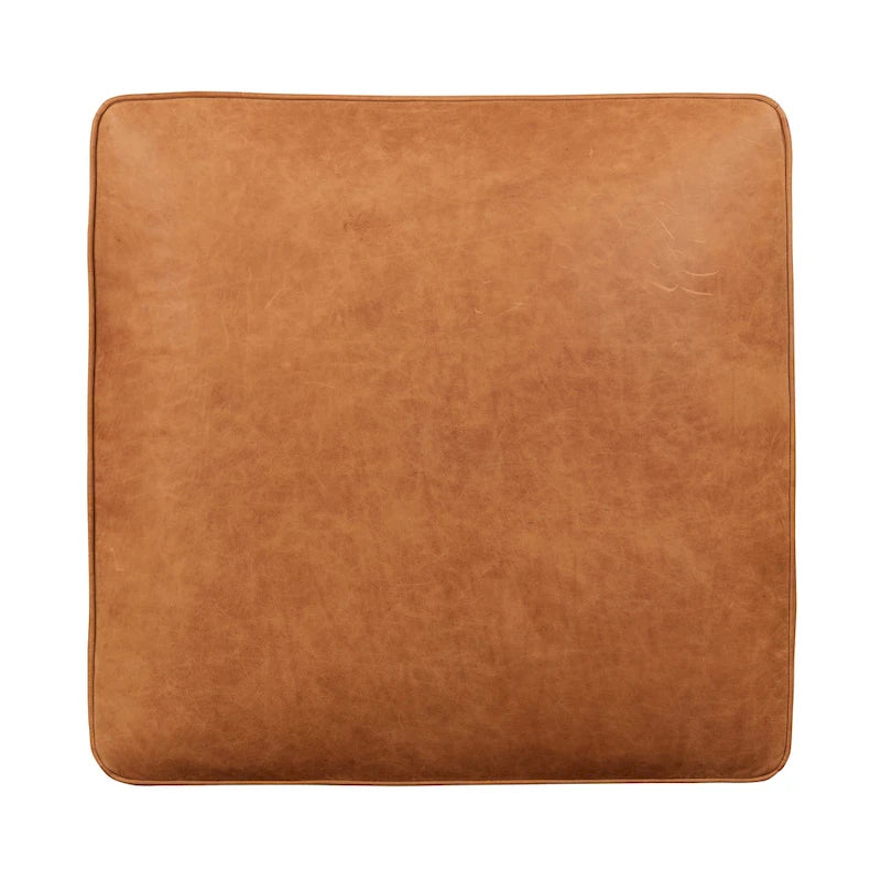 Ottoman Poly & Bark Essex - Cuir italien véritable pleine fleur