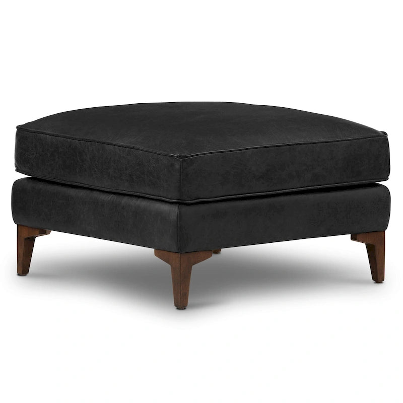 Ottoman Poly & Bark Essex - Cuir italien véritable pleine fleur